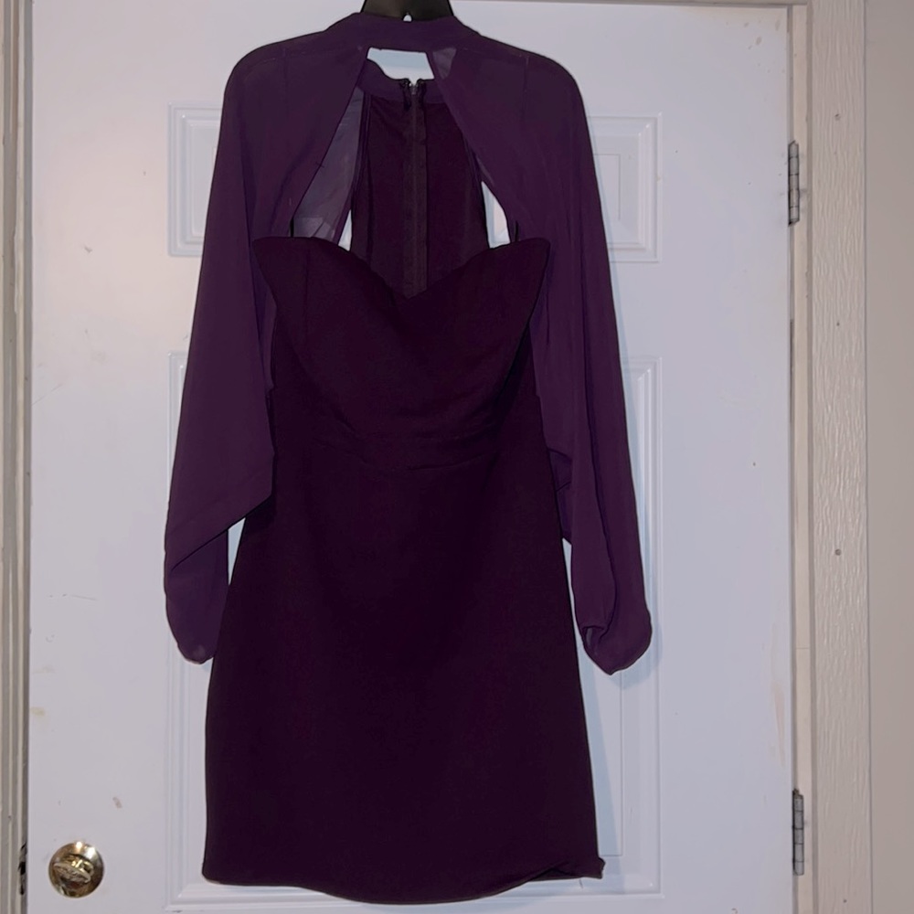 Dark purple Plum long sleeve midi dress size 1XL